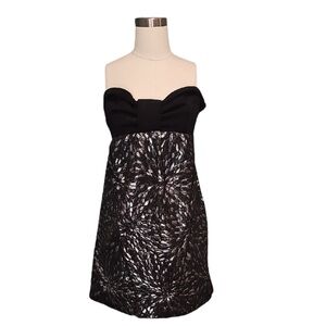 💚 TRF Collection Elegant Black and Silver Strapless Dress, Size L